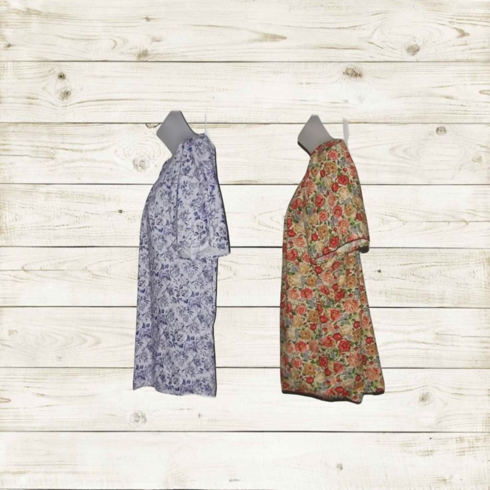Handmade set of two womens tops size L short sleeve multiclor - Picture 4 of 13
